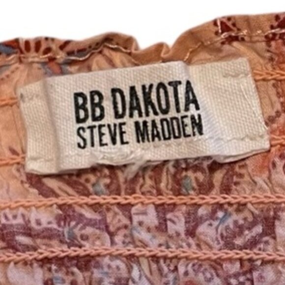 Steve Madden BB Dakota Peach Coral Floral Dress Coastal Cowgirl Stampede Sz Med - Picture 7 of 10